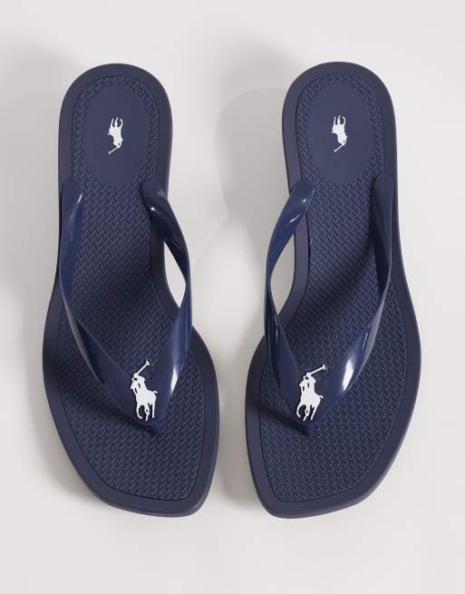 Polo Ralph Lauren polo play kitten heel thong sandal in blue, 2 of 4