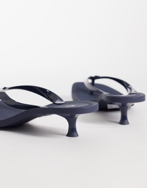 Polo Ralph Lauren polo play kitten heel thong sandal in blue, 4 of 4