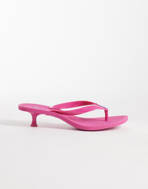 Polo Ralph Lauren polo play kitten heel thong sandal in hot pink
