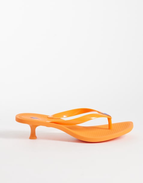 Polo Ralph Lauren Polo Play kitten heel thong sandals in orange - view 1