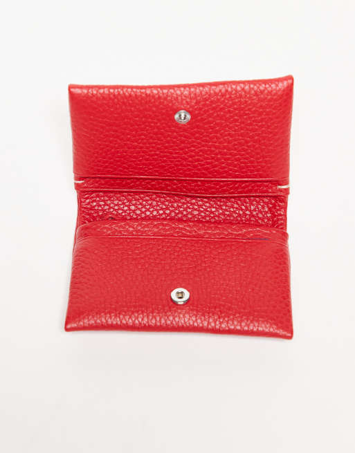Polo Ralph Lauren polo play leather snap card purse in red, 3 of 3