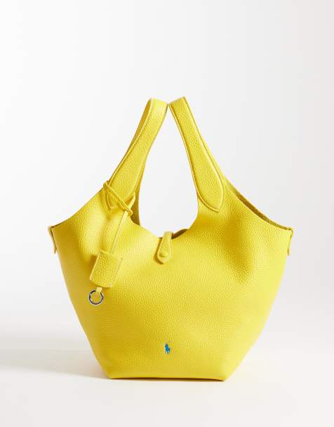 Polo Ralph Lauren polo play leather tote in canary yellow - view 1