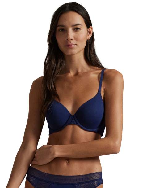 Polo Ralph Lauren Polo ralph lauren love collection t-shirt demi bra with lace wings in navy in navy - view 1