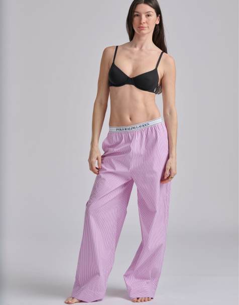 Polo Ralph Lauren Polo ralph lauren separate sleep pant with elastic logo in violet meadow in white x violet - view 1