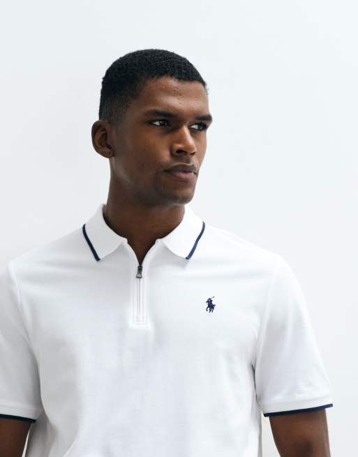 Polo Ralph Lauren - Polo regular fit bianca con zip corta, 3 di 5