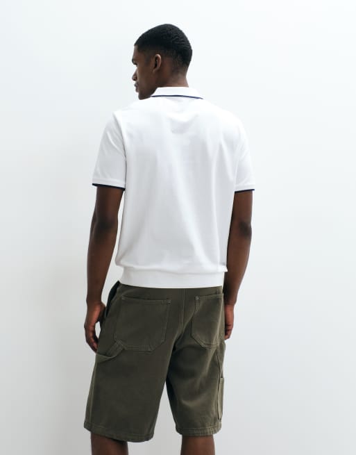 Polo Ralph Lauren - Polo regular fit bianca con zip corta, 4 di 5