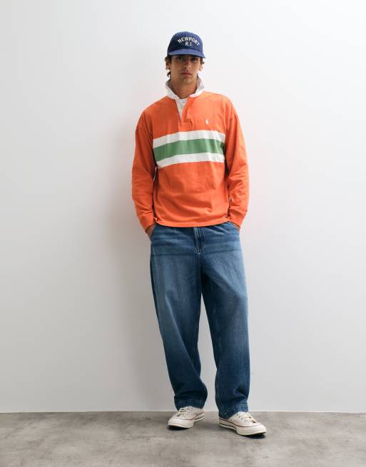 Polo Ralph Lauren polo rugby coupe relaxed orange et vert, 2 de 5