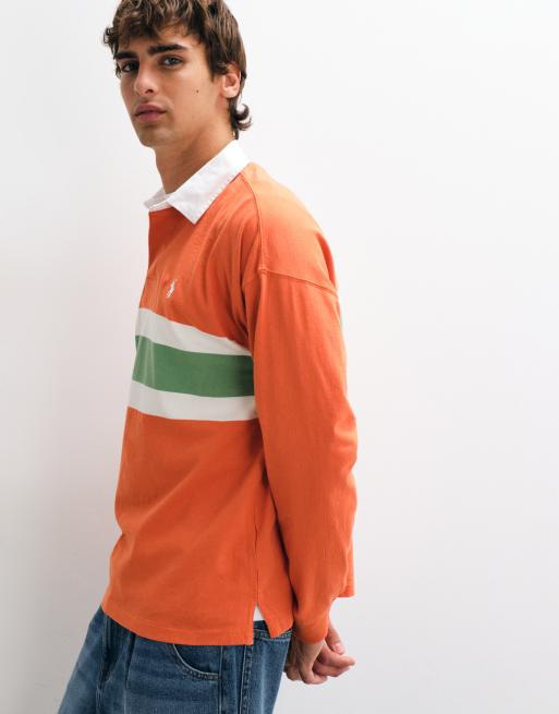 Polo Ralph Lauren polo rugby coupe relaxed orange et vert, 4 de 5