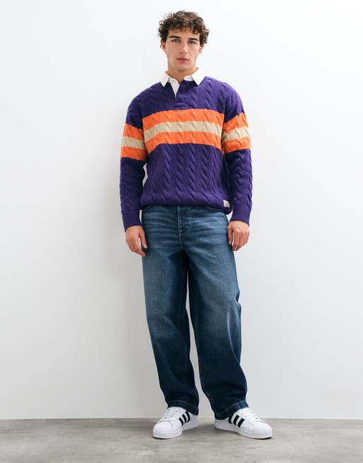 Polo Ralph Lauren - polo rugby de punto en morado multicolor, 2 de 5