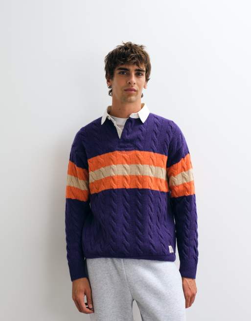 Polo Ralph Lauren polo rugby en maille multicolore violet, 3 de 5