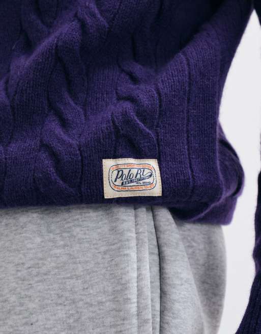 Polo Ralph Lauren polo rugby en maille multicolore violet, 4 de 5