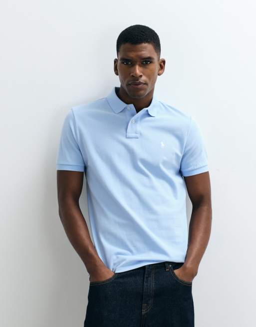 Polo Ralph Lauren - Polo slim custom a maniche corte in cotone blu, 3 di 5