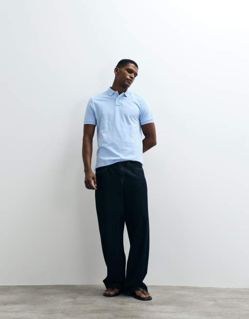 Polo Ralph Lauren - Polo slim custom a maniche corte in cotone blu, 4 di 5