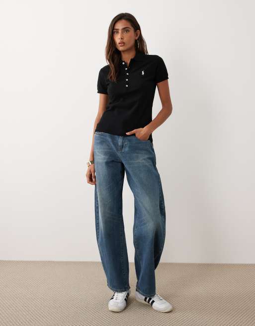 Polo Ralph Lauren - Polo slim elasticizzata nera, 2 di 4