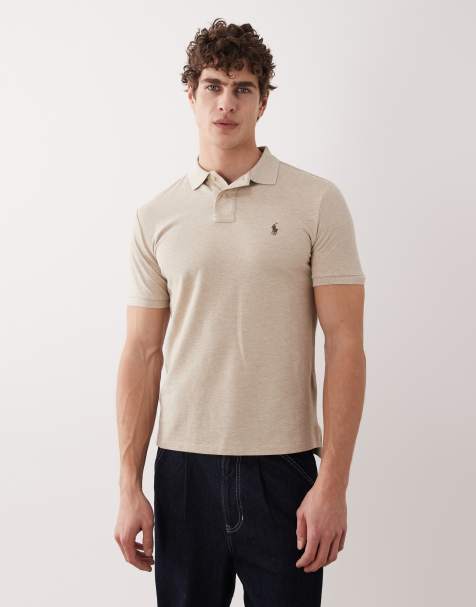 Polo Ralph Lauren - Polo slim in piqué beige con logo - view 1