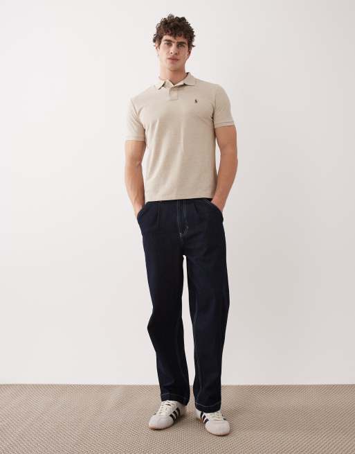 Polo Ralph Lauren - Polo slim in piqué beige con logo, 2 di 5
