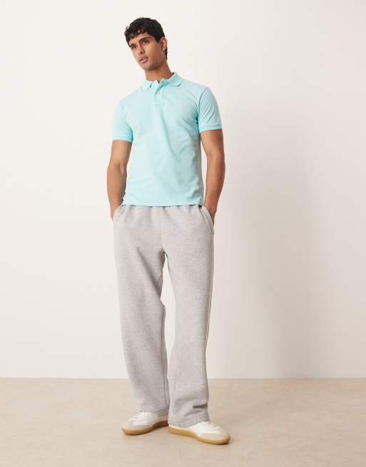 Polo Ralph Lauren - Polo slim in piqué blu acqua con logo, 2 di 5
