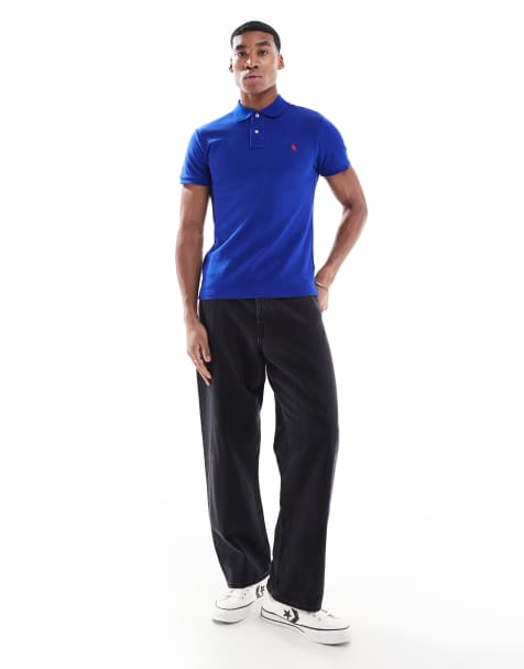 Polo Ralph Lauren - Polo slim in piqué blu medio con logo - view 1