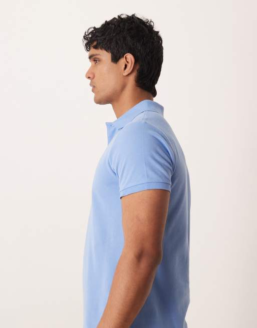 Polo Ralph Lauren - Polo slim in piqué blu medio con logo, 5 di 5