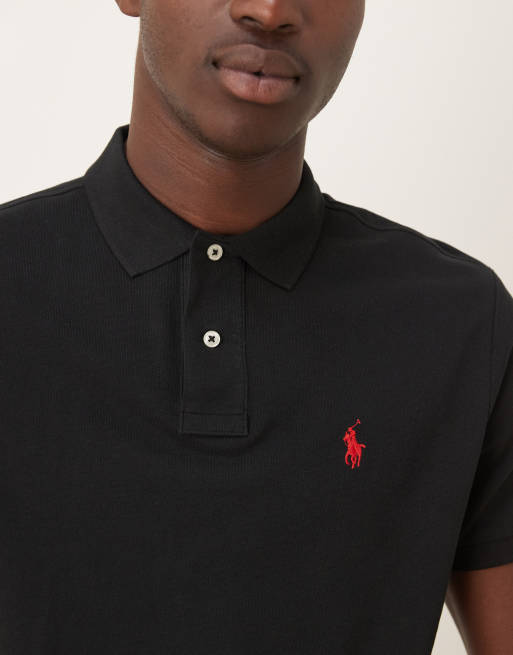 Polo Ralph Lauren - Polo slim in piqué nera con logo, 2 di 4