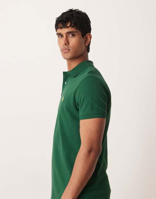 Polo Ralph Lauren - Polo slim in piqué verde con logo, 4 di 5