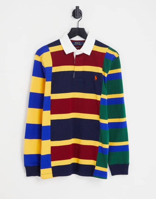 Polo Ralph Lauren – Polo w stylu rugby o kroju oversize z fasonem ze zszywanych wstawek w paski