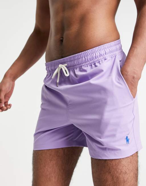 Polo Ralph Lauren polyester Traveler player logo slim fit swim shorts in english lavender