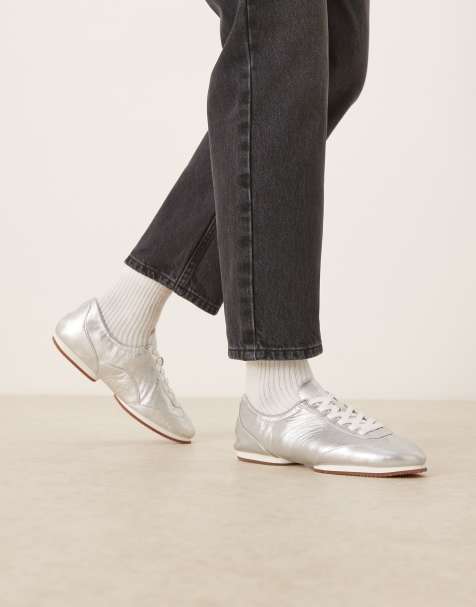 Polo Ralph Lauren Pony ballerina sneakers in silver - view 1