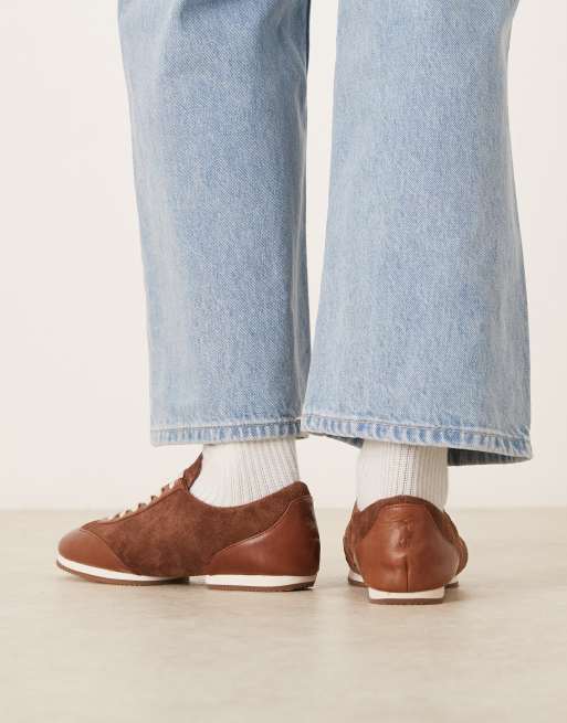 Polo Ralph Lauren Pony ballerina trainers in Brown, 3 of 5