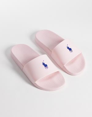 Polo Ralph Lauren pony slider in baby pink
