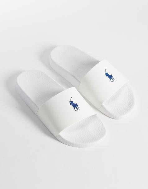 Polo Ralph Lauren pony slider in white - view 1