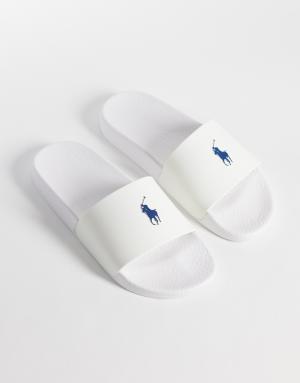 Polo Ralph Lauren pony slider in white