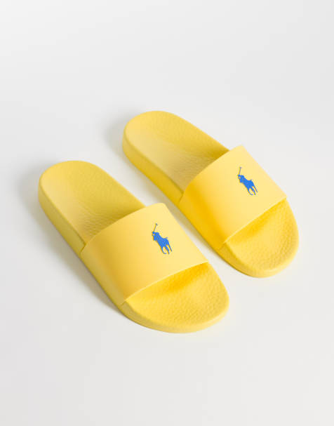 Polo Ralph Lauren pony slider in yellow - view 1
