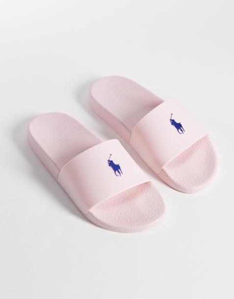 Polo Ralph Lauren pony sliders in baby pink - view 1