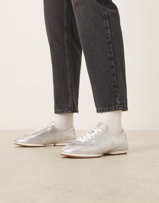 Polo Ralph Lauren - Pony - Sneakers stile ballerine argento, 3 di 5