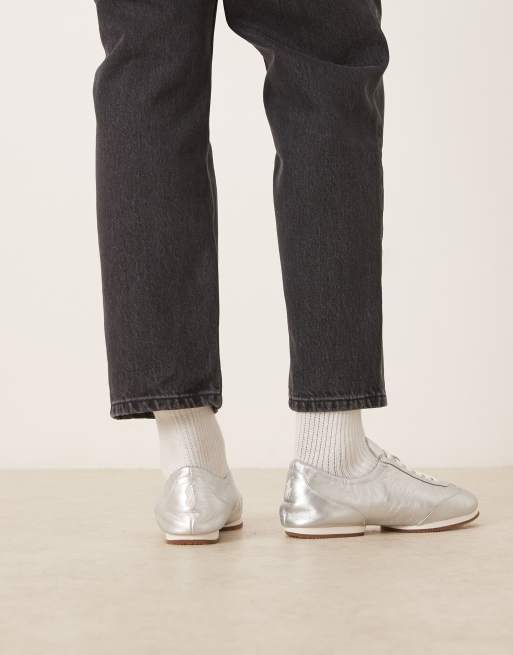Polo Ralph Lauren - Pony - Sneakers stile ballerine argento, 4 di 5
