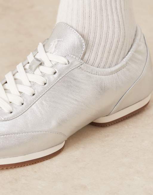Polo Ralph Lauren - Pony - Sneakers stile ballerine argento, 5 di 5