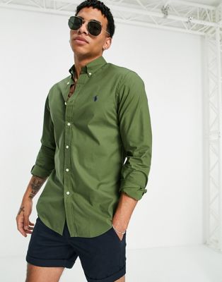 khaki green ralph lauren shirt