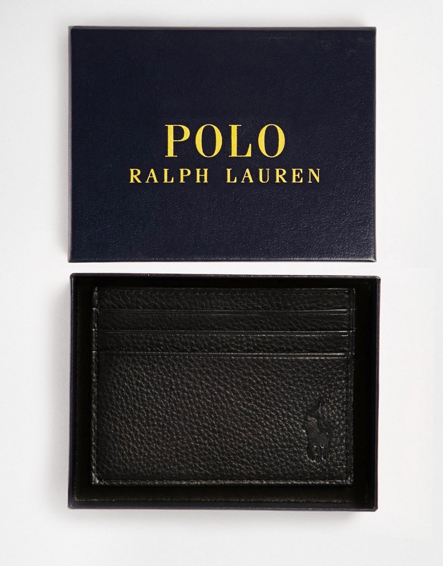 Polo Ralph Lauren - Portacarte in pelle nera-Nero