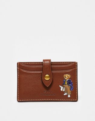 Polo Ralph Lauren wallet in brown with bear logo - ASOS Price Checker