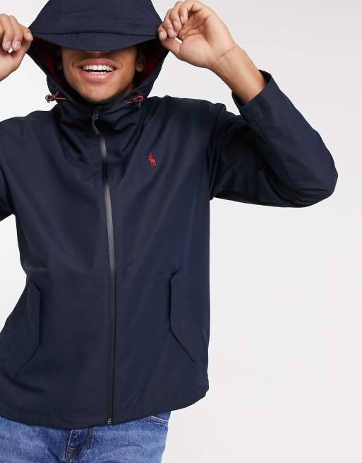 Polo Ralph Lauren Portland player logo hooded rain jacket in navy