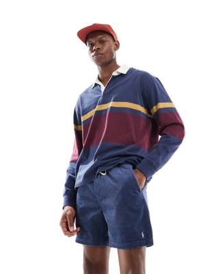Polo - Prepster - Cord-Shorts in Marineblau mit Markenlogo Marineblau XL