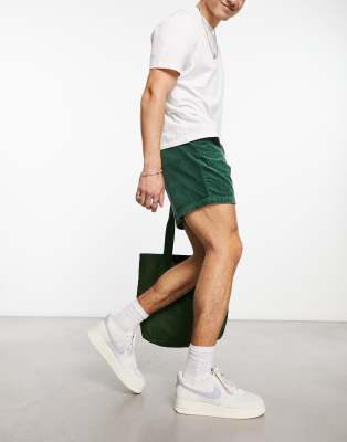 Polo Ralph Lauren Prepster flat front cord chino shorts classic oversized fit in forest green - ASOS Price Checker