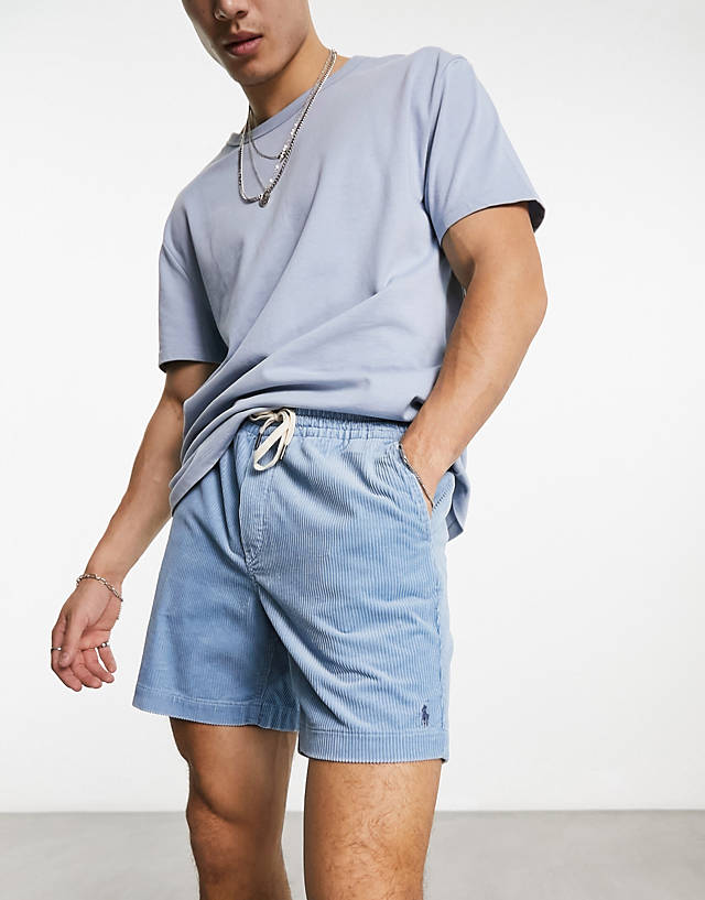 Polo Ralph Lauren - prepster flat front cord chino shorts classic oversized fit in light blue