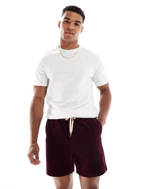 Polo Ralph Lauren Prepster flat front cord shorts in burgundy - view 1