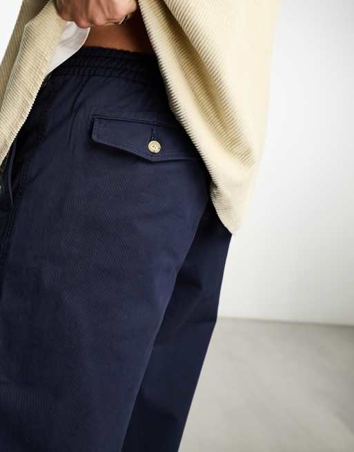 Polo Ralph Lauren Prepster flat front twill chino trousers classic oversized fit in navy, 2 of 4