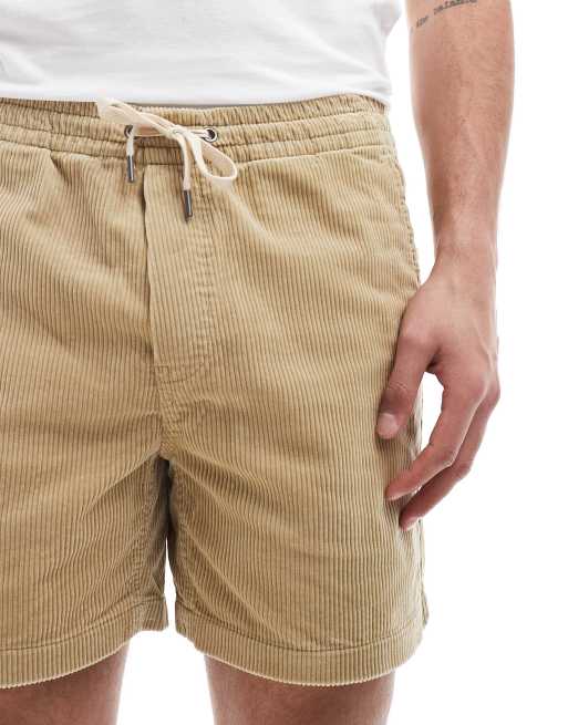 Polo Ralph Lauren Prepster icon logo cord shorts in beige, 5 of 5