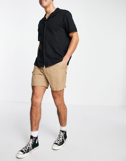Polo Ralph Lauren Prepster icon logo linen blend shorts in tan | ASOS