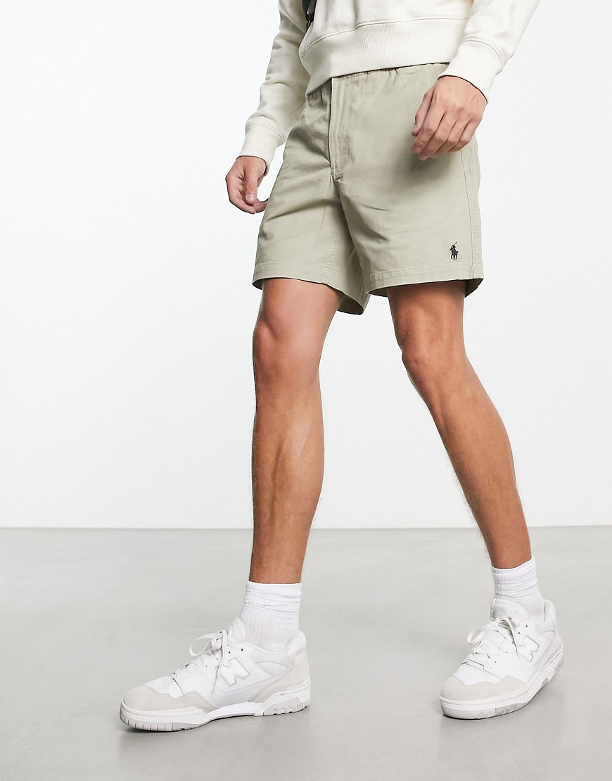 Polo Ralph Lauren Prepster Icon Logo Stretch Twill Shorts In Beige-brown