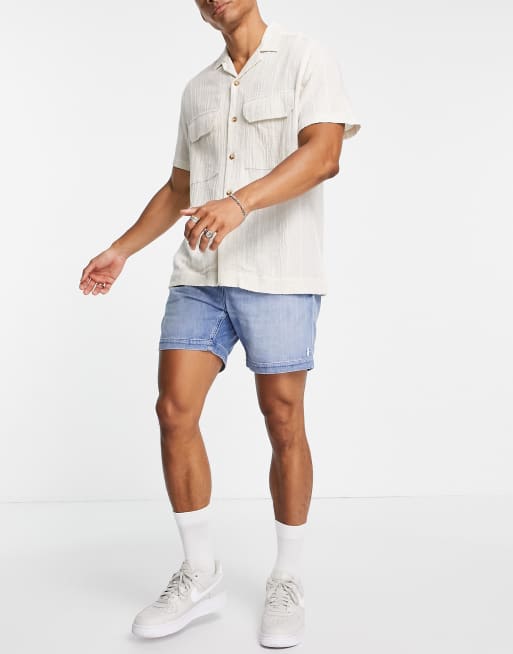 Men's polo denim shorts on sale